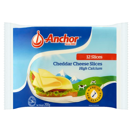ANCHOR SLICE CHEESE 12'S (200G)